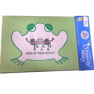 Vintage 1983 Millies Shapely Mats Frog Green Gingham Frame Mat Plaid 58020 NEW